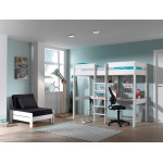 Paris Prix Fauteuil-Lit Convertible Enfant "Pino" 98-207cm Blanc