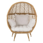 Paris Prix Fauteuil Lounge Avec Coussins "Eva" 146cm Beige