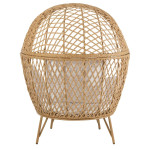 Paris Prix Fauteuil Lounge Avec Coussins "Eva" 146cm Beige