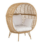 paris prix Fauteuil Lounge avec Coussins "Eva" 146cm Beige