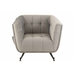 Paris Prix Fauteuil Lounge Design "Conforad" 95cm Gris Clair