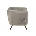 Paris Prix Fauteuil Lounge Design "Conforad" 95cm Gris Clair