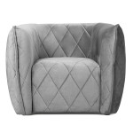 Paris Prix Fauteuil Matelassé En Velours "Darryl" 90cm Gris