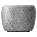 Paris Prix Fauteuil Matelassé En Velours "Darryl" 90cm Gris