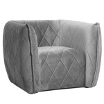 paris prix Fauteuil Matelassé en Velours "Darryl" 90cm Gris
