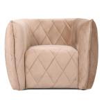 Paris Prix Fauteuil Matelassé En Velours "Darryl" 90cm Taupe