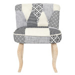 Paris Prix Fauteuil Patchwork Design "Eleonor" 68cm Gris