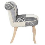 Paris Prix Fauteuil Patchwork Design "Eleonor" 68cm Gris