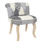 paris prix Fauteuil Patchwork Design "Eleonor" 68cm Gris