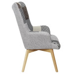 Paris Prix Fauteuil Patchwork Design "Helsinki" 100cm Gris