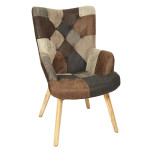 paris prix Fauteuil Patchwork "Helsinki" 100cm Marron