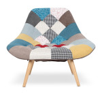 Paris Prix Fauteuil Patchwork Tissu "Johan" 102cm Multicolore