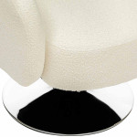 Paris Prix Fauteuil Pivotant Bouclette "Edith" 73cm Blanc