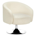 paris prix Fauteuil Pivotant Bouclette "Edith" 73cm Blanc