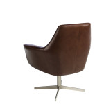 Paris Prix Fauteuil Pivotant En Cuir "Dalton" 85cm Marron