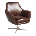paris prix Fauteuil Pivotant en Cuir "Dalton" 85cm Marron