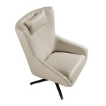 Paris Prix Fauteuil Pivotant En Cuir "Dustin" 100cm Beige