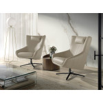 Paris Prix Fauteuil Pivotant En Cuir "Dustin" 100cm Beige
