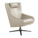 paris prix Fauteuil Pivotant en Cuir "Dustin" 100cm Beige