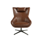 Paris Prix Fauteuil Pivotant En Cuir "Dustin" 100cm Cognac