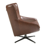 Paris Prix Fauteuil Pivotant En Cuir "Dustin" 100cm Cognac