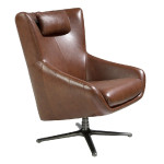 paris prix Fauteuil Pivotant en Cuir "Dustin" 100cm Cognac