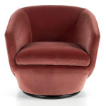 Paris Prix Fauteuil Pivotant En Velours "Fuzo" 78cm Terracotta