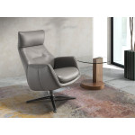 Paris Prix Fauteuil Pivotant Inclinable "Cuir" 109cm Gris