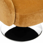 Paris Prix Fauteuil Pivotant Velours "Edith" 73cm Ocre