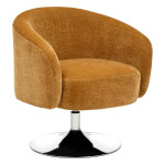 paris prix Fauteuil Pivotant Velours "Edith" 73cm Ocre