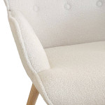 Paris Prix Fauteuil & Pouf Scandinave En Bouclette Lainée "Orle" 98cm Crème