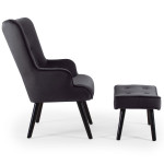 Paris Prix Fauteuil & Pouf Scandinave "Nomi" 100cm Noir