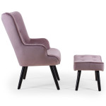 Paris Prix Fauteuil & Pouf Scandinave "Nomi" 100cm Rose