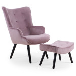paris prix Fauteuil & Pouf Scandinave "Nomi" 100cm Rose