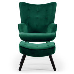 Paris Prix Fauteuil & Pouf Scandinave "Nomi" 100cm Vert