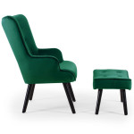 Paris Prix Fauteuil & Pouf Scandinave "Nomi" 100cm Vert