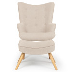 Paris Prix Fauteuil & Pouf Scandinave "Orle" 98cm Beige
