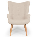 Paris Prix Fauteuil & Pouf Scandinave "Orle" 98cm Beige