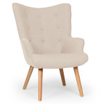 Paris Prix Fauteuil & Pouf Scandinave "Orle" 98cm Beige