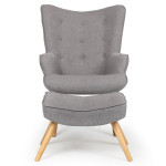 Paris Prix Fauteuil & Pouf Scandinave "Orle" 98cm Gris Clair