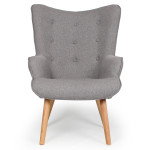 Paris Prix Fauteuil & Pouf Scandinave "Orle" 98cm Gris Clair