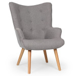 Paris Prix Fauteuil & Pouf Scandinave "Orle" 98cm Gris Clair