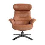 Paris Prix Fauteuil Relax Pivotant En Cuir "Mervin" 108cm Camel