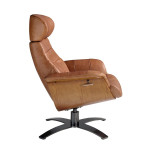 Paris Prix Fauteuil Relax Pivotant En Cuir "Mervin" 108cm Camel