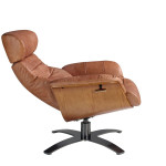 Paris Prix Fauteuil Relax Pivotant En Cuir "Mervin" 108cm Camel