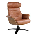 paris prix Fauteuil Relax Pivotant en Cuir "Mervin" 108cm Camel