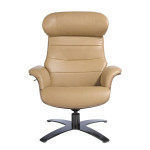 Paris Prix Fauteuil Relax Pivotant En Cuir "Mervin" 108cm Sable