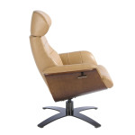 Paris Prix Fauteuil Relax Pivotant En Cuir "Mervin" 108cm Sable