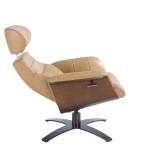 Paris Prix Fauteuil Relax Pivotant En Cuir "Mervin" 108cm Sable