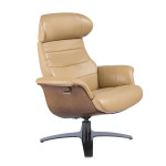 paris prix Fauteuil Relax Pivotant en Cuir "Mervin" 108cm Sable
